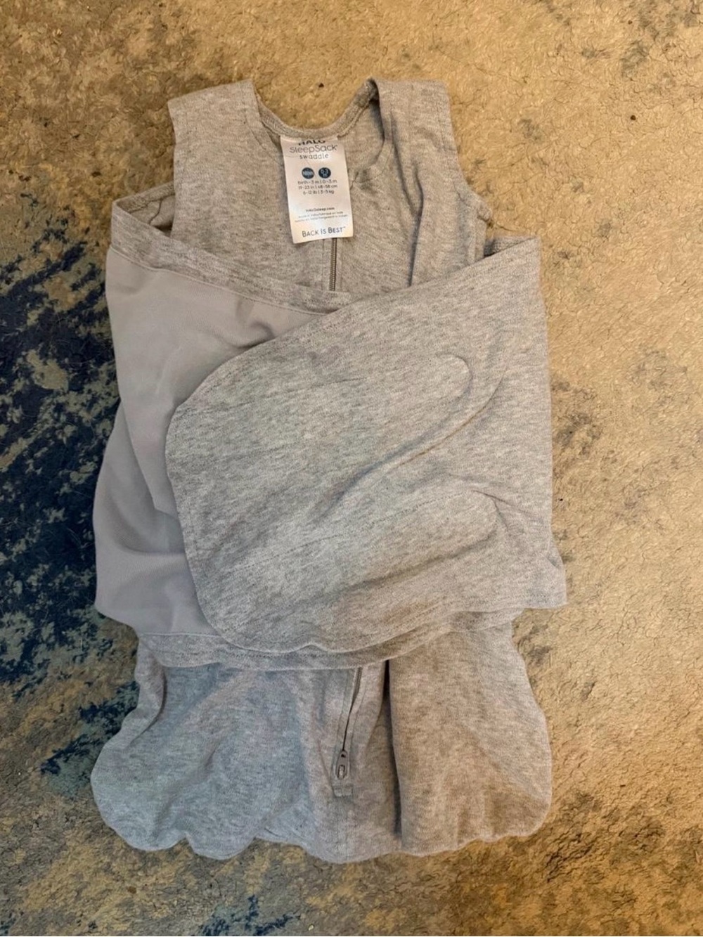 HALO SleepSack Swaddle in Heather Gray 0-3 months